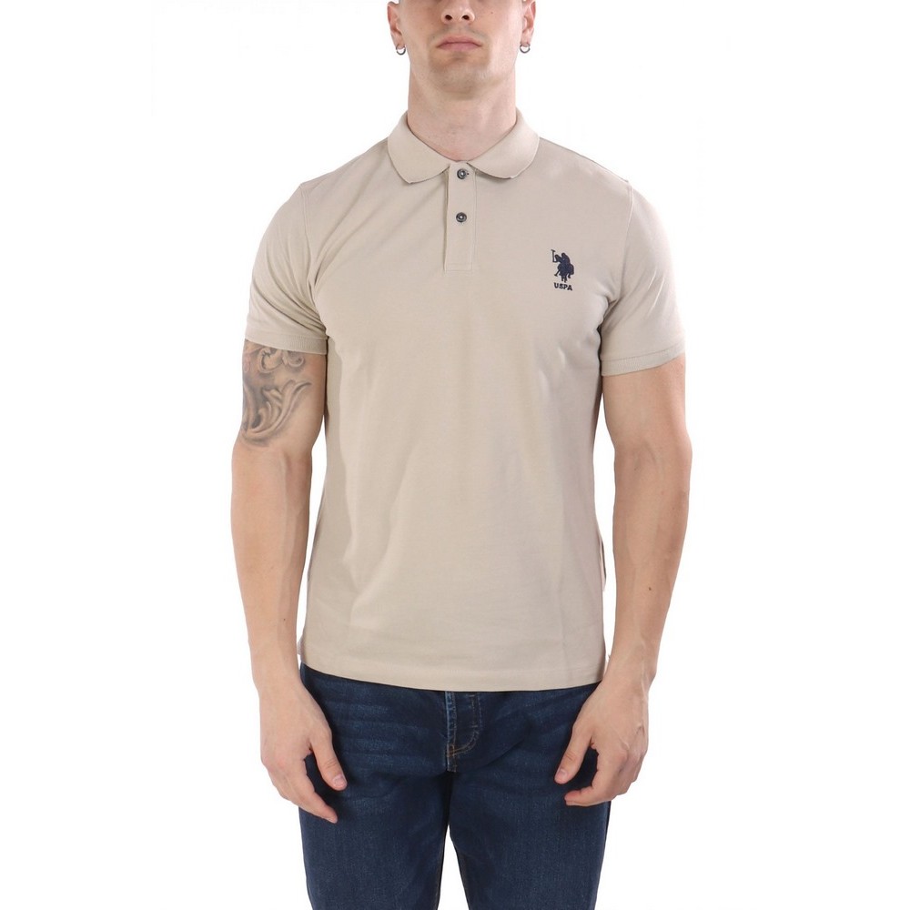 U.S.POLO ASSN FLYN 000272 CBP5 POLO T-SHIRT ΜΠΛΟΥΖΑ ΑΝΔΡΙΚΗ BEIGE