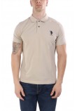 U.S.POLO ASSN FLYN 000272 CBP5 POLO T-SHIRT ΜΠΛΟΥΖΑ ΑΝΔΡΙΚΗ BEIGE