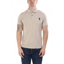 U.S.POLO ASSN FLYN 000272 CBP5 POLO T-SHIRT ΜΠΛΟΥΖΑ ΑΝΔΡΙΚΗ BEIGE