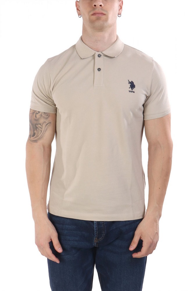U.S.POLO ASSN FLYN 000272 CBP5 POLO T-SHIRT ΜΠΛΟΥΖΑ ΑΝΔΡΙΚΗ BEIGE