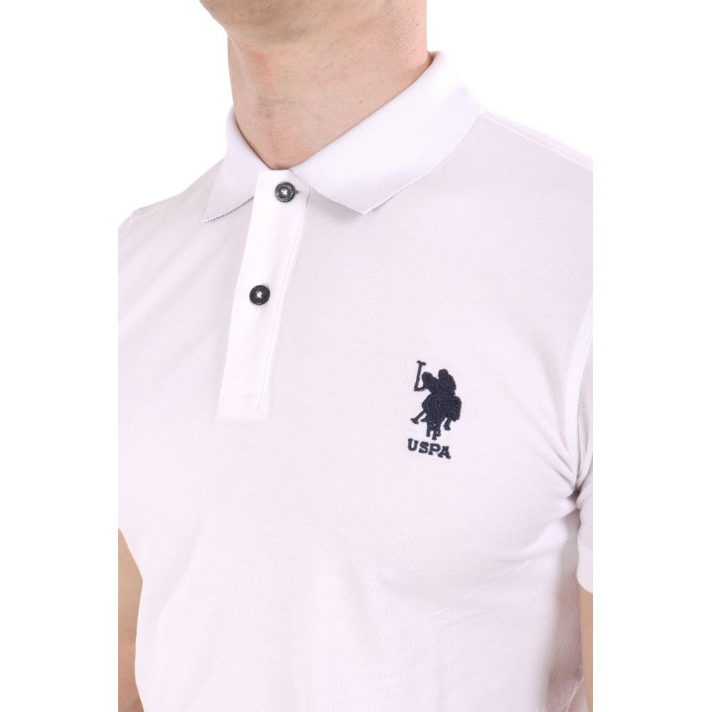 U.S.POLO ASSN FLYN 000272 CBP5 POLO T-SHIRT ΜΠΛΟΥΖΑ ΑΝΔΡΙΚΗ WHITE