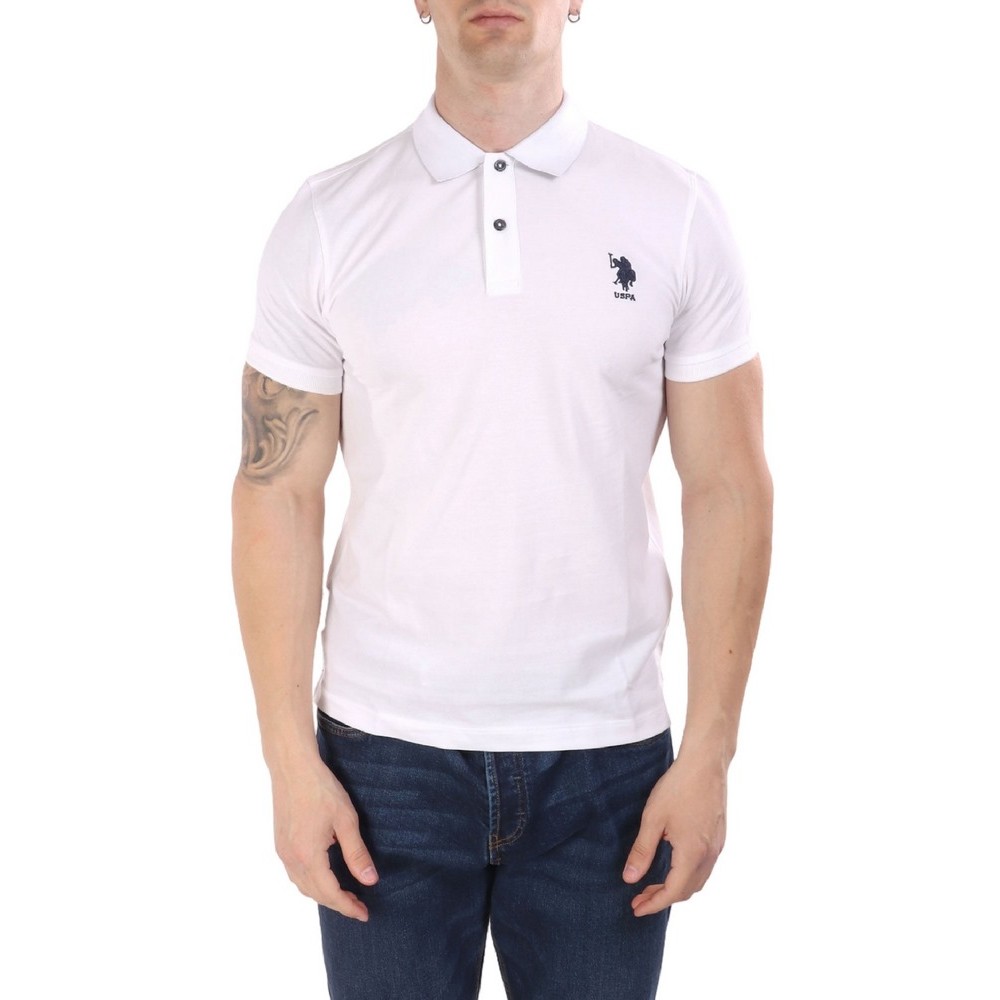 U.S.POLO ASSN FLYN 000272 CBP5 POLO T-SHIRT ΜΠΛΟΥΖΑ ΑΝΔΡΙΚΗ WHITE