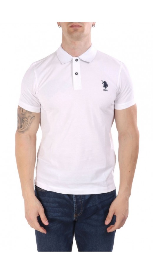 U.S.POLO ASSN FLYN 000272 CBP5 POLO T-SHIRT ΜΠΛΟΥΖΑ ΑΝΔΡΙΚΗ WHITE