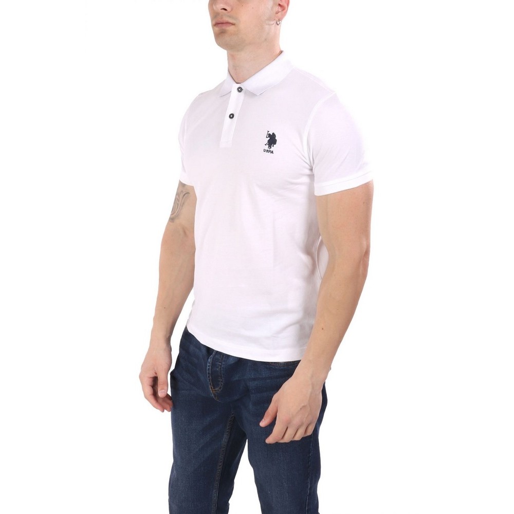 U.S.POLO ASSN FLYN 000272 CBP5 POLO T-SHIRT ΜΠΛΟΥΖΑ ΑΝΔΡΙΚΗ WHITE