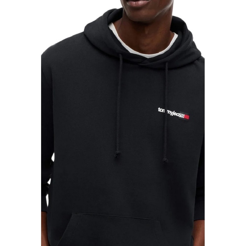 TOMMY JEANS REG ENTRY DNA HOODIE EXT ΦΟΥΤΕΡ ΜΠΛΟΥΖΑ ΑΝΔΡΙΚΗ BLACK