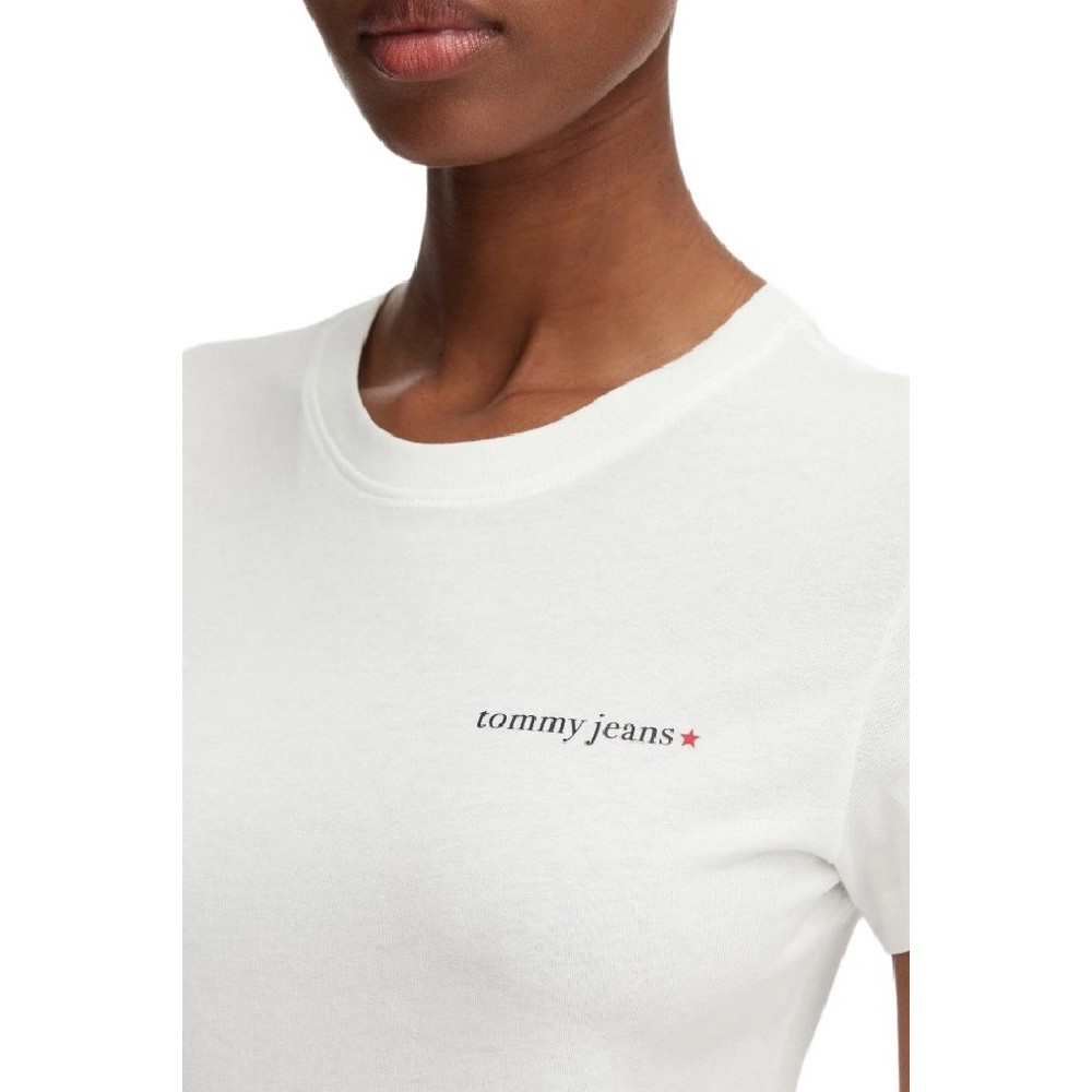 TOMMY JEANS SLIM ESS LOGO 1 EXT T-SHIRT ΜΠΛΟΥΖΑ ΓΥΝΑΙΚΕΙΑ ECRU