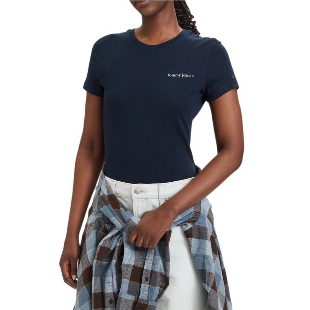 TOMMY JEANS SLIM ESS LOGO 1 EXT T-SHIRT ΜΠΛΟΥΖΑ ΓΥΝΑΙΚΕΙΑ NAVY