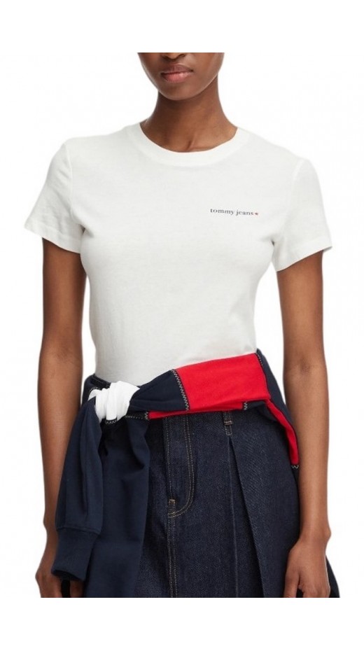 TOMMY JEANS SLIM ESS LOGO 1 EXT T-SHIRT ΜΠΛΟΥΖΑ ΓΥΝΑΙΚΕΙΑ ECRU