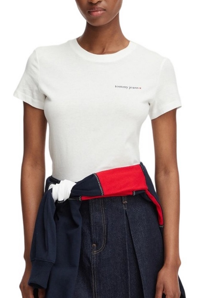 TOMMY JEANS SLIM ESS LOGO 1 EXT T-SHIRT ΜΠΛΟΥΖΑ ΓΥΝΑΙΚΕΙΑ ECRU