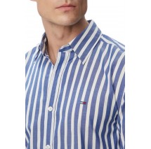 TOMMY JEANS REG POPLIN PATTERN SHIRT ΠΟΥΚΑΜΙΣΟ ΑΝΔΡΙΚΟ BLUE