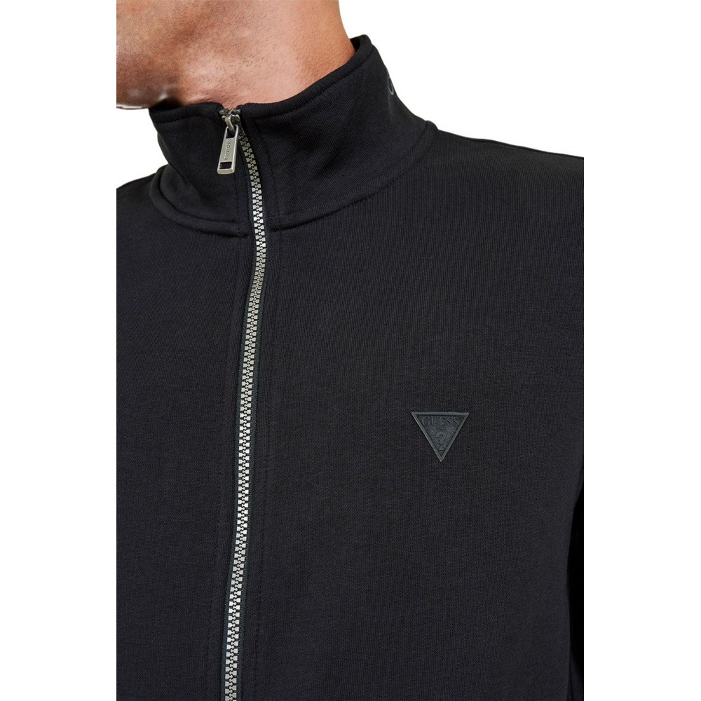 GUESS AL HIGH NECK FULLZIP SWEATSH ΜΠΛΟΥΖΑ ΦΟΥΤΕΡ ΑΝΔΡΙΚΟ BLACK
