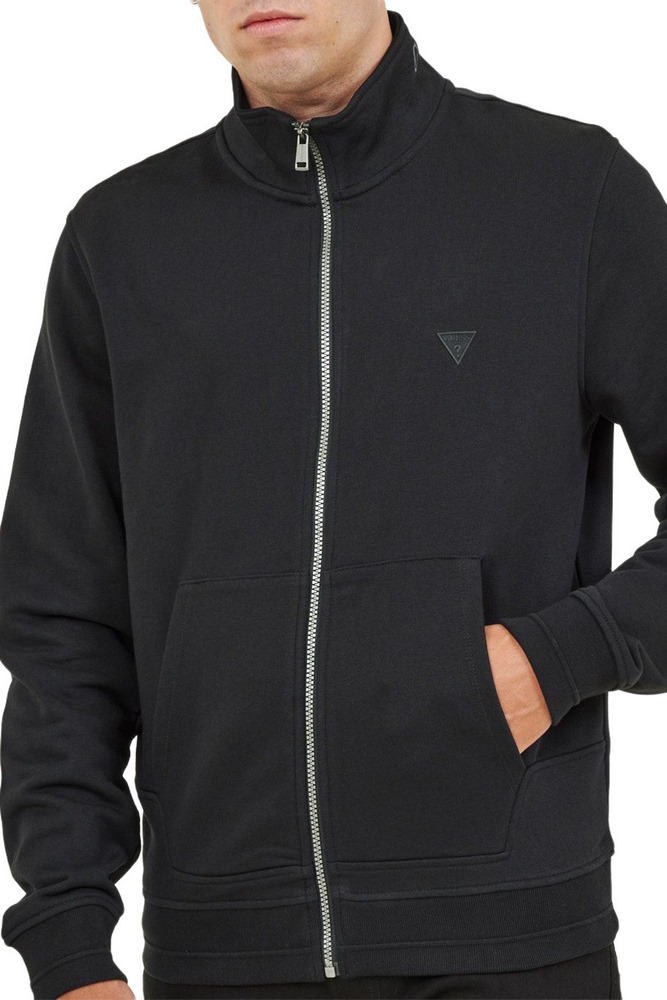 GUESS AL HIGH NECK FULLZIP SWEATSH ΜΠΛΟΥΖΑ ΦΟΥΤΕΡ ΑΝΔΡΙΚΟ BLACK