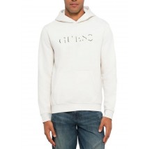 GUESS HOODED BASIC SWEATSHIRT ΦΟΥΤΕΡ ΜΠΛΟΥΖΑ ΑΝΔΡΙΚΗ OFF WHITE