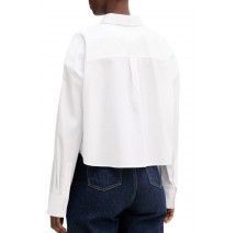 CALVIN KLEIN JEANS COTTON POPLIN CROPPED SHIRT WOVE ΠΟΥΚΑΜΙΣΟ ΓΥΝΑΙΚΕΙΟ WHITE