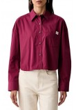 CALVIN KLEIN JEANS COTTON POPLIN CROPPED SHIRT WOVE ΠΟΥΚΑΜΙΣΟ ΓΥΝΑΙΚΕΙΟ BORDEAUX