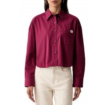 CALVIN KLEIN JEANS COTTON POPLIN CROPPED SHIRT WOVE ΠΟΥΚΑΜΙΣΟ ΓΥΝΑΙΚΕΙΟ BORDEAUX
