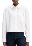 CALVIN KLEIN JEANS COTTON POPLIN CROPPED SHIRT WOVE ΠΟΥΚΑΜΙΣΟ ΓΥΝΑΙΚΕΙΟ WHITE