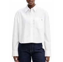 CALVIN KLEIN JEANS COTTON POPLIN CROPPED SHIRT WOVE ΠΟΥΚΑΜΙΣΟ ΓΥΝΑΙΚΕΙΟ WHITE