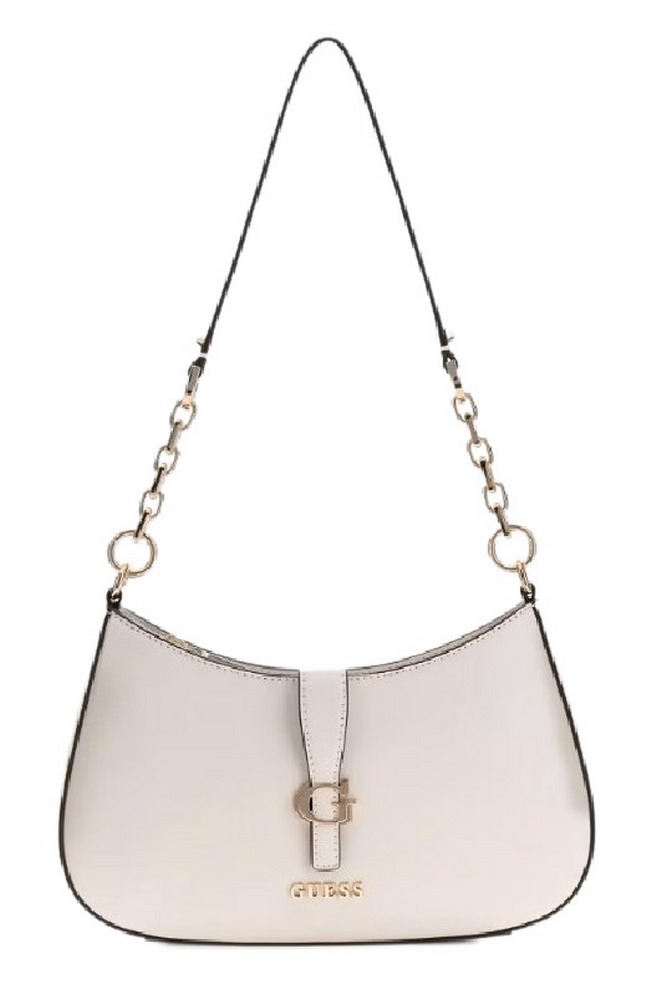 GUESS CARRIE TOP ZIP SHOULDER BAG ΤΣΑΝΤΑ ΓΥΝΑΙΚΕΙΑ STONE