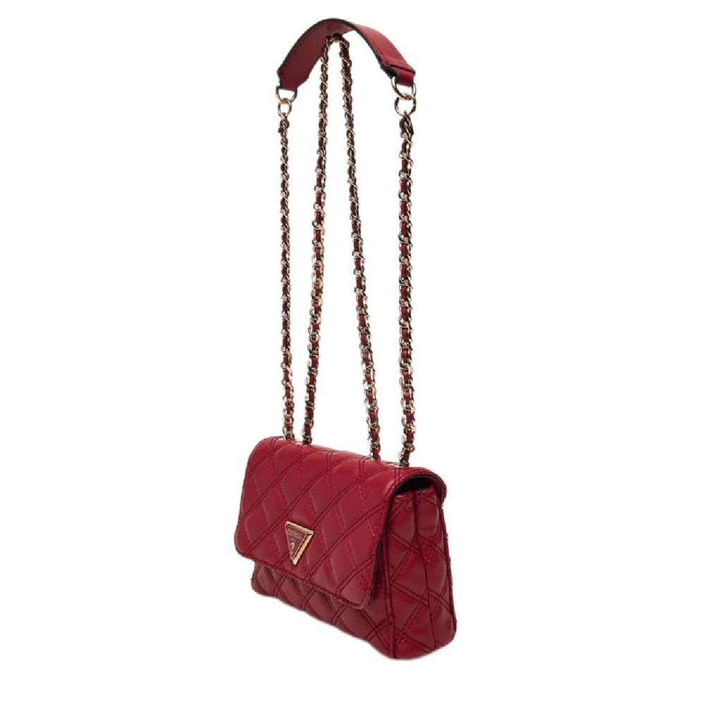 GUESS GIULLY II MINI 2 COMP CVRT FLP ΤΣΑΝΤΑ ΓΥΝΑΙΚΕΙΑ RED