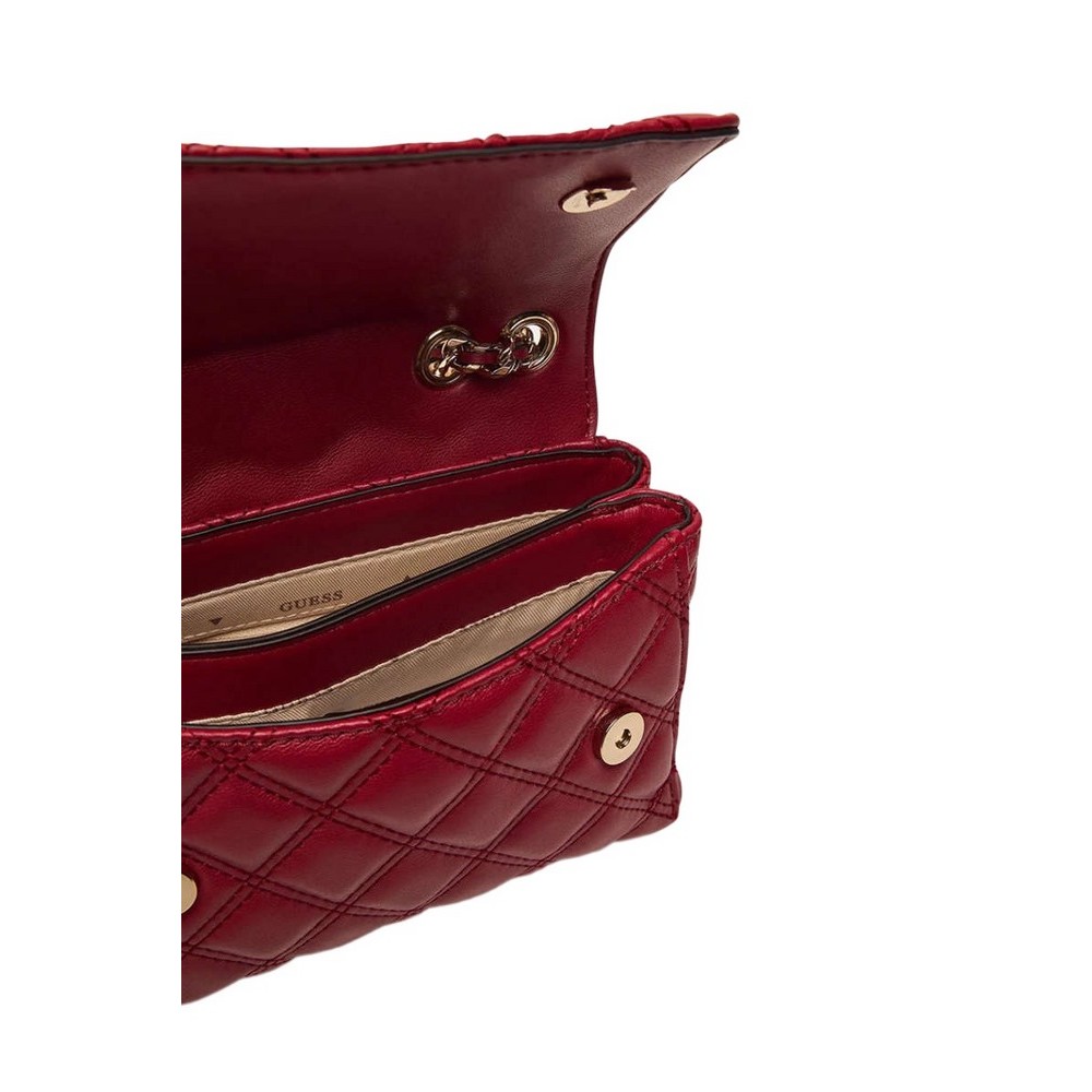 GUESS GIULLY II MINI 2 COMP CVRT FLP ΤΣΑΝΤΑ ΓΥΝΑΙΚΕΙΑ RED