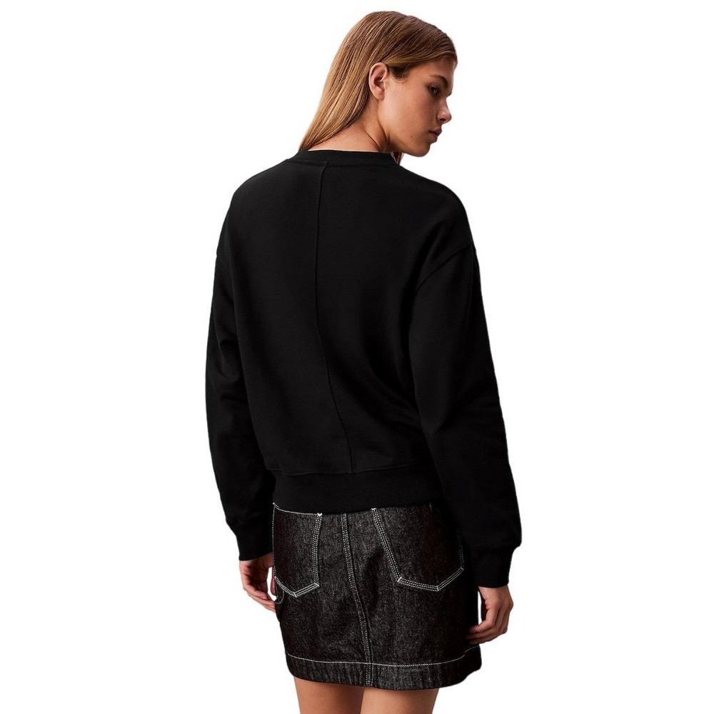 CALVIN KLEIN JEANS LS PREMIUM TERRY VNK SWEATSHIRT ΦΟΥΤΕΡ ΜΠΛΟΥΖΑ ΓΥΝΑΙΚΕΙΑ BLACK