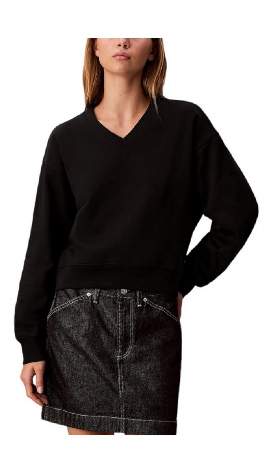 CALVIN KLEIN JEANS LS PREMIUM TERRY VNK SWEATSHIRT ΦΟΥΤΕΡ ΜΠΛΟΥΖΑ ΓΥΝΑΙΚΕΙΑ BLACK