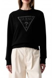 GUESS NEW CN BASIC TRIANGLE SWEATSHI ΜΠΛΟΥΖΑ ΦΟΥΤΕΡ ΓΥΝΑΙΚΕΙΑ BLACK