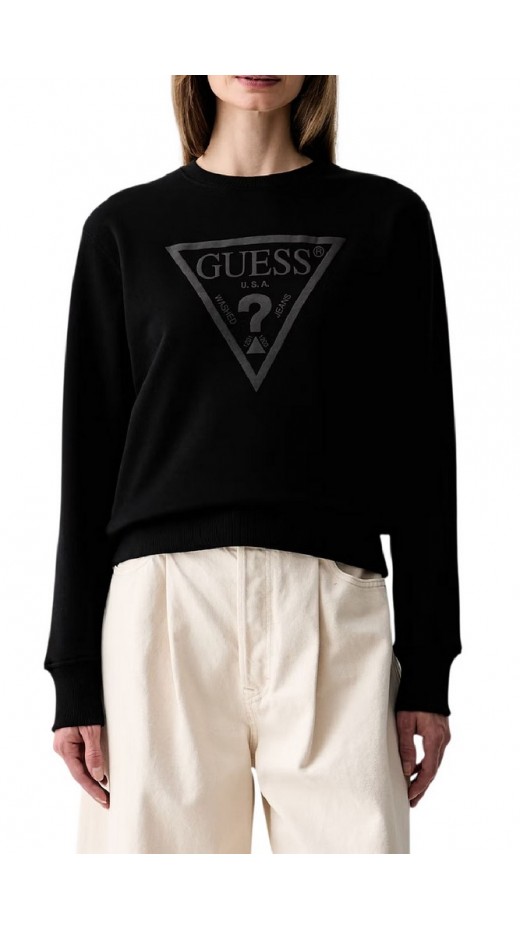GUESS NEW CN BASIC TRIANGLE SWEATSHI ΜΠΛΟΥΖΑ ΦΟΥΤΕΡ ΓΥΝΑΙΚΕΙΑ BLACK