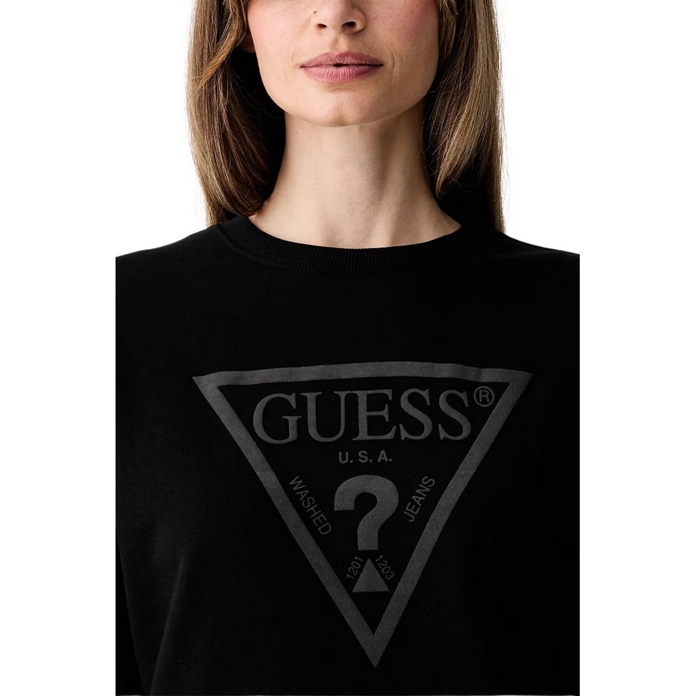 GUESS NEW CN BASIC TRIANGLE SWEATSHI ΜΠΛΟΥΖΑ ΦΟΥΤΕΡ ΓΥΝΑΙΚΕΙΑ BLACK