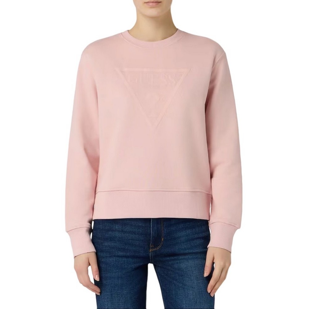 GUESS NEW CN BASIC TRIANGLE SWEATSHI ΜΠΛΟΥΖΑ ΦΟΥΤΕΡ ΓΥΝΑΙΚΕΙΑ PINK