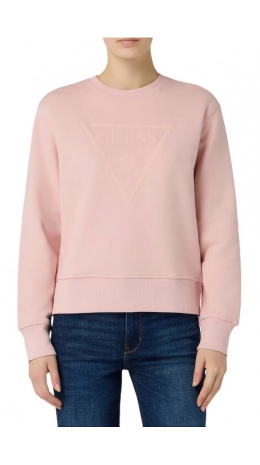 GUESS NEW CN BASIC TRIANGLE SWEATSHI ΜΠΛΟΥΖΑ ΦΟΥΤΕΡ ΓΥΝΑΙΚΕΙΑ PINK