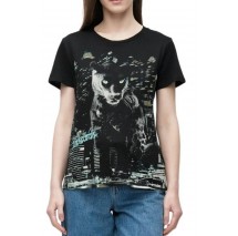 GUESS SKYLINE PANTHER EASY T-SHIRT ΓΥΝΑΙΚΕΙΟ BLACK