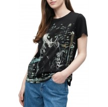 GUESS SKYLINE PANTHER EASY T-SHIRT ΓΥΝΑΙΚΕΙΟ BLACK
