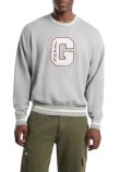 GUESS JEANS LS CN OS G PATCH SWTR  ΜΠΛΟΥΖΑ ΠΛΕΚΤΗ ΑΝΔΡΙΚΗ GREY
