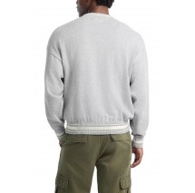 GUESS JEANS LS CN OS G PATCH SWTR  ΜΠΛΟΥΖΑ ΠΛΕΚΤΗ ΑΝΔΡΙΚΗ GREY