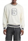 GUESS JEANS LS CN OS G PATCH SWTR  ΜΠΛΟΥΖΑ ΠΛΕΚΤΗ ΑΝΔΡΙΚΗ OFF WHITE