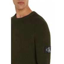 CALVIN KLEIN BADGE EASY SWEATER ΜΠΛΟΥΖΑ ΑΝΔΡΙΚΗ KHAKI