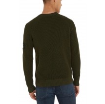 CALVIN KLEIN BADGE EASY SWEATER ΜΠΛΟΥΖΑ ΑΝΔΡΙΚΗ KHAKI