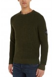 CALVIN KLEIN BADGE EASY SWEATER ΜΠΛΟΥΖΑ ΑΝΔΡΙΚΗ KHAKI