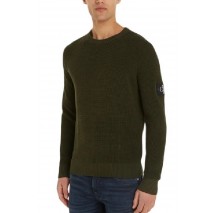 CALVIN KLEIN BADGE EASY SWEATER ΜΠΛΟΥΖΑ ΑΝΔΡΙΚΗ KHAKI