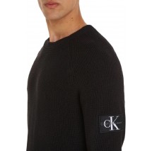 CALVIN KLEIN BADGE EASY SWEATER ΜΠΛΟΥΖΑ ΑΝΔΡΙΚΗ BLACK