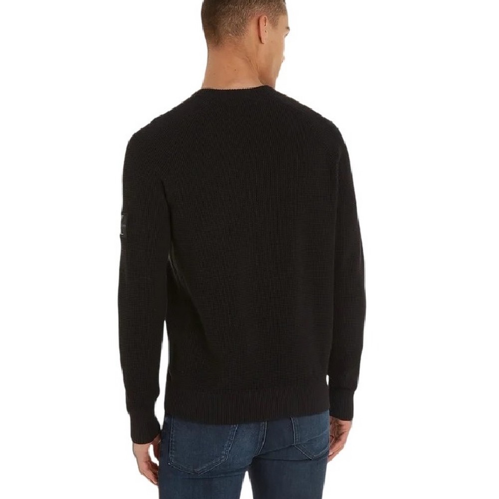 CALVIN KLEIN BADGE EASY SWEATER ΜΠΛΟΥΖΑ ΑΝΔΡΙΚΗ BLACK