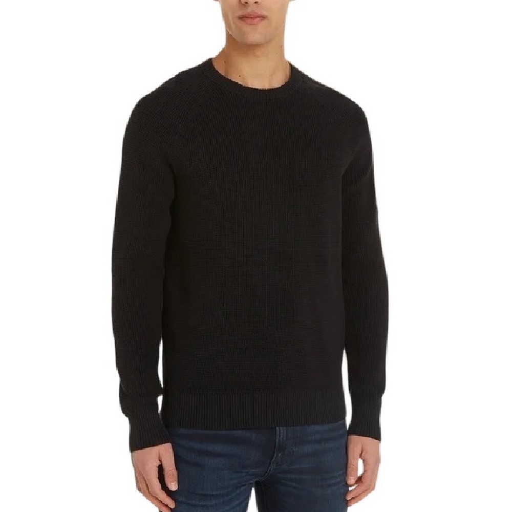 CALVIN KLEIN BADGE EASY SWEATER ΜΠΛΟΥΖΑ ΑΝΔΡΙΚΗ BLACK