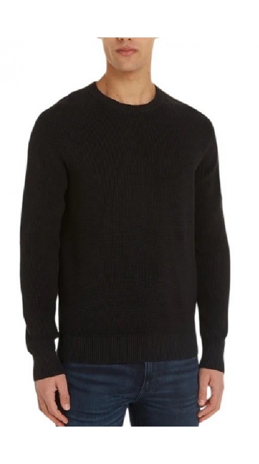 CALVIN KLEIN BADGE EASY SWEATER ΜΠΛΟΥΖΑ ΑΝΔΡΙΚΗ BLACK