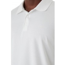 CALVIN KLEIN TECH INTERLOCK POLO T-SHIRT ΜΠΛΟΥΖΑ ΑΝΔΡΙΚΗ BRIGHT WHITE