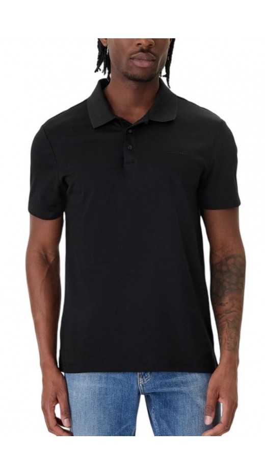CALVIN KLEIN TECH INTERLOCK POLO T-SHIRT ΜΠΛΟΥΖΑ ΑΝΔΡΙΚΗ BLACK