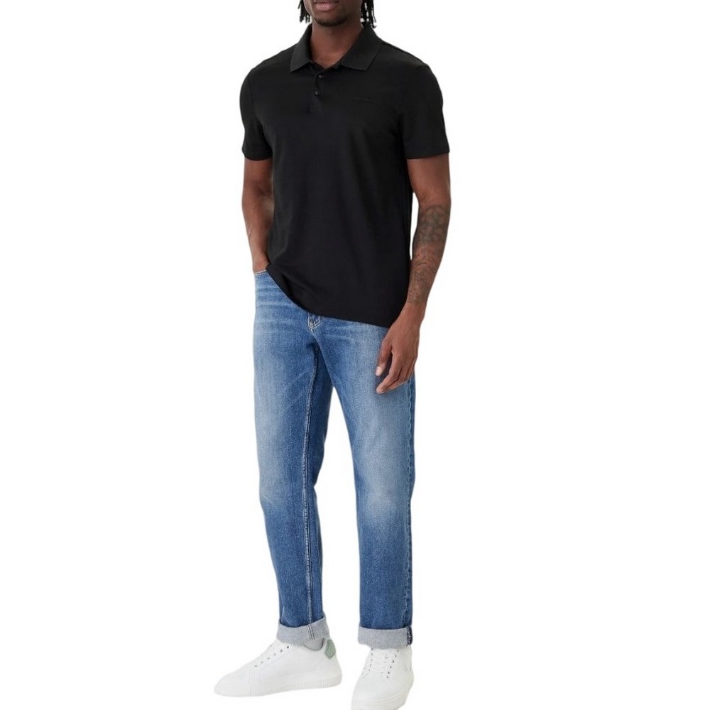 CALVIN KLEIN TECH INTERLOCK POLO T-SHIRT ΜΠΛΟΥΖΑ ΑΝΔΡΙΚΗ BLACK