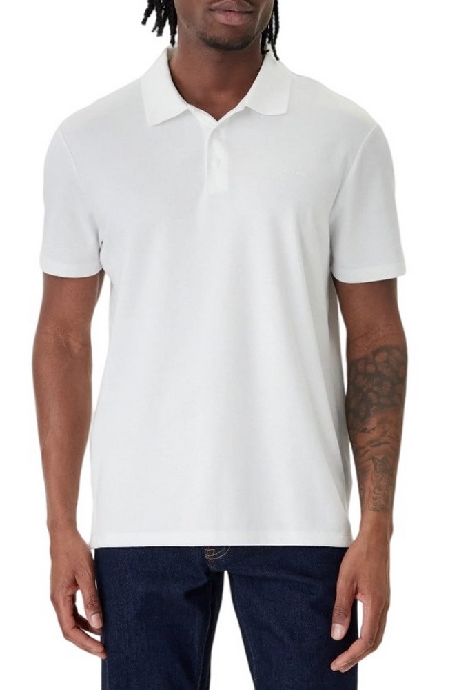CALVIN KLEIN TECH INTERLOCK POLO T-SHIRT ΜΠΛΟΥΖΑ ΑΝΔΡΙΚΗ BRIGHT WHITE