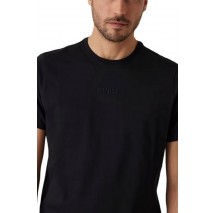 GUESS EMB PIMA CREW T-SHIRT ΜΠΛΟΥΖΑ ΑΝΔΡΙΚΗ BLACK